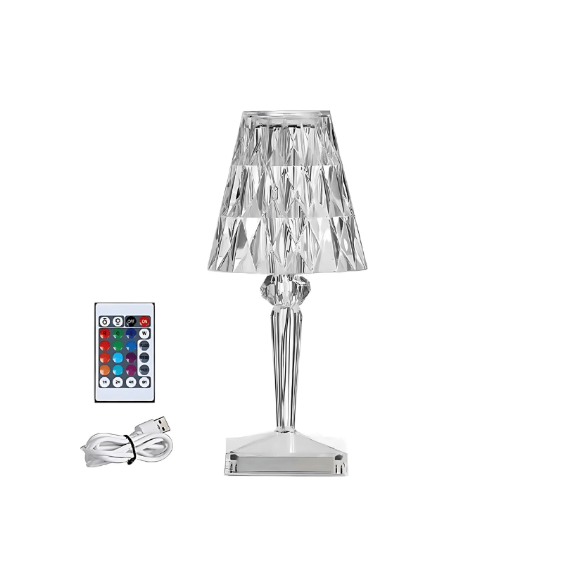 Luminária Abajur de Mesa Cristal Led - Kinten