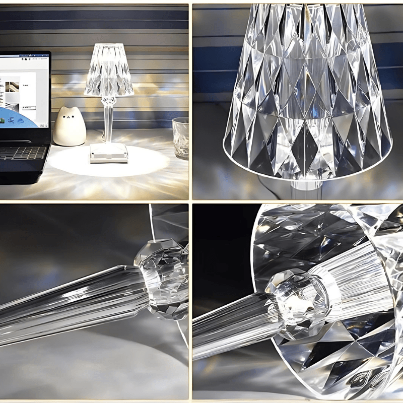 Luminária Abajur de Mesa Cristal Led - Kinten