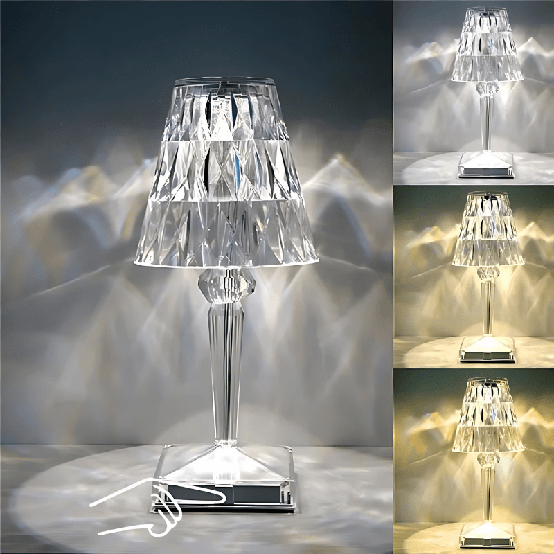 Luminária Abajur de Mesa Cristal Led - Kinten