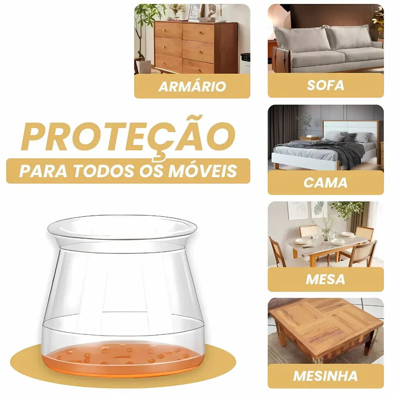 MoveFlex® – Protetor de Silicone para Pés de Móveis (Protege seu Piso e Elimina o Barulho) - Leve Mais e Pague Menos!